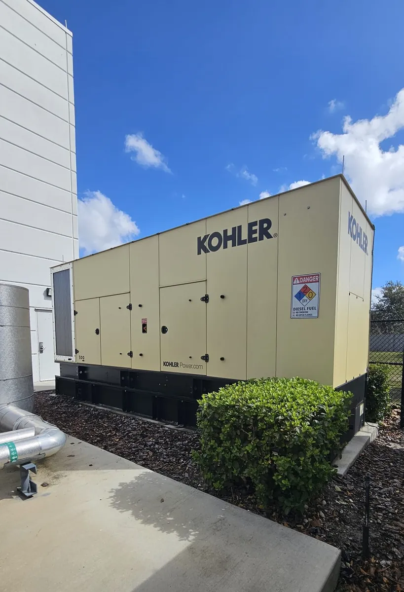 Kohler commercial standby generator installed at a facility