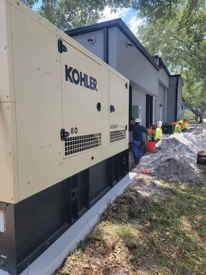Kohler industrial generator installation in progress
